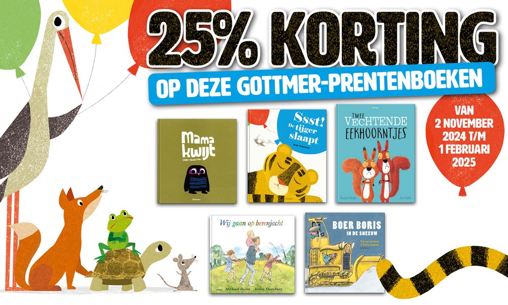 Gottmer prentenboekenactie 2024: 25 % korting banner