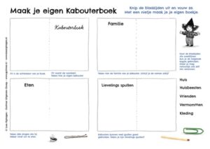 Knutselplaat Maak je eigen kabouterboek uit Het Kabouterboek van Loes Riphagen