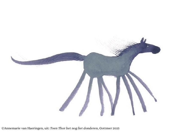 Illustratie Sleipnir door Annemarie van Haeringen uit_'Toen Thor het nog liet donderen'