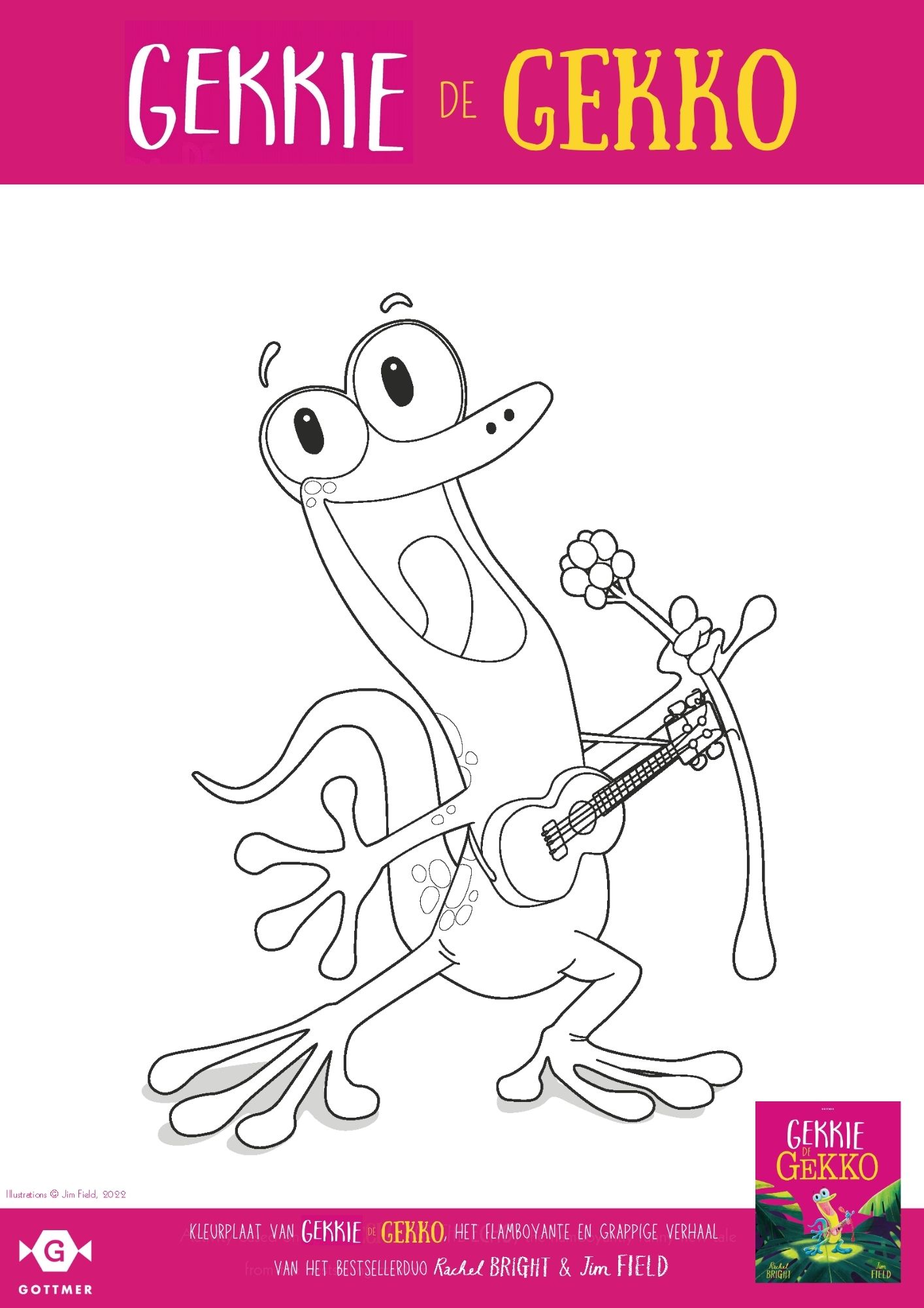 Kleurplaat Gekkie de gekko